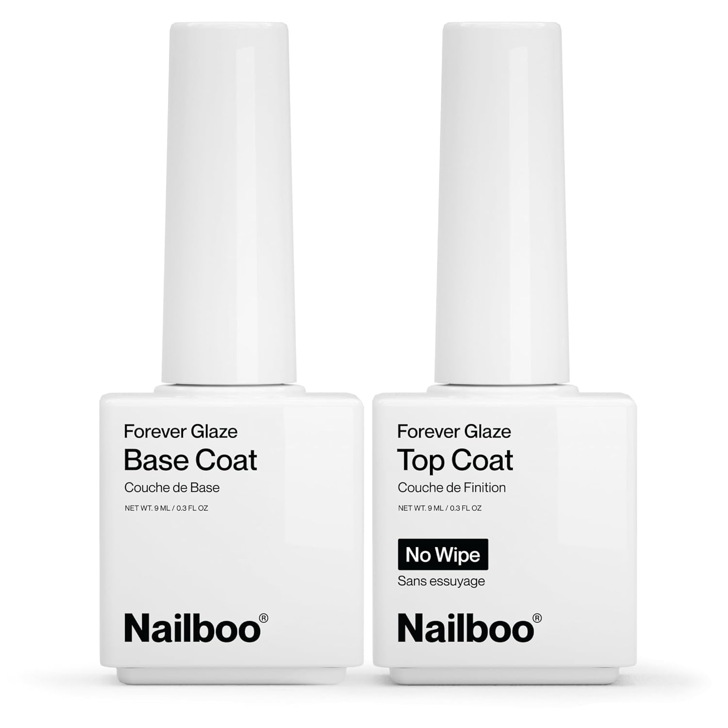 Nailboo Forever Glaze Gel Nail Polish, Top Coat and Base