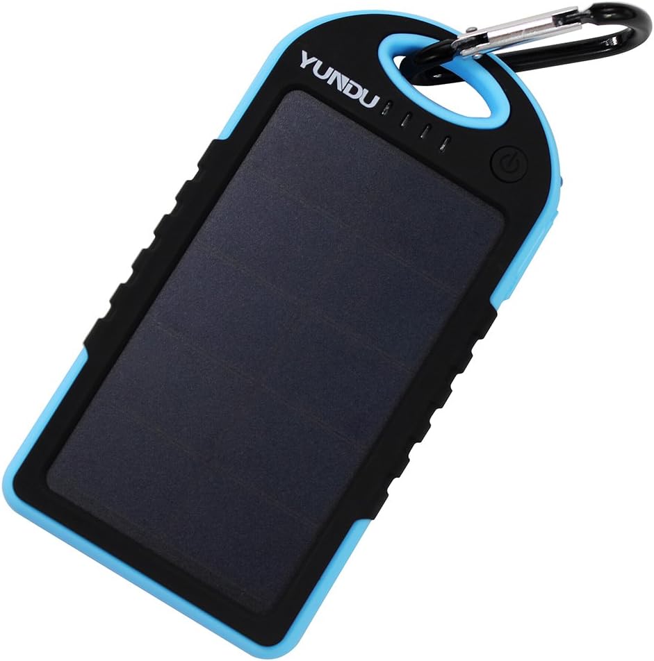 Solar Charger 5000mah 1.2 W High Efficient Sunpower Panel with Dual USB At the Same Time to Supply the Two Phones with Electricity (Blue)
