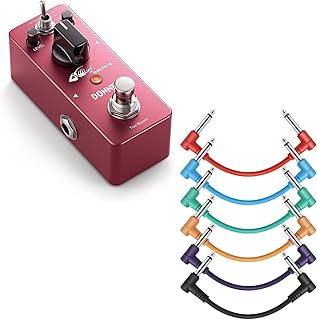 Donner Distortion Guitar Pedal, Morpher Mini Distortion 3 Modes Natural, Tight, Classic Crunch 80s Metal for Electric Guitar True Bypass with Donner 6 Inch Guitar Patch Colored Cable 6-Pack
