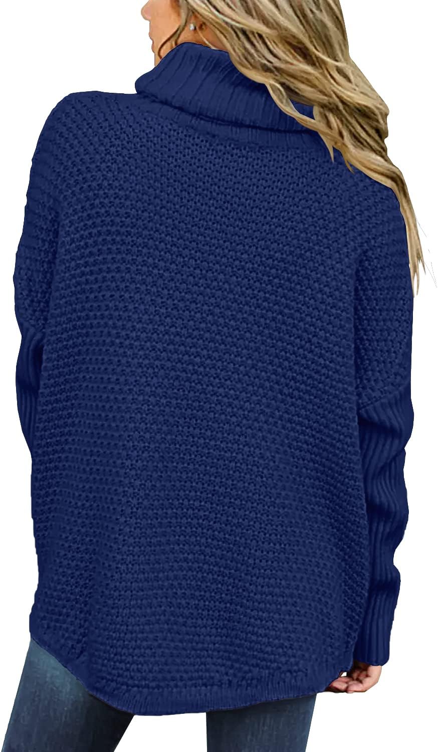 DOROSE Women's Oversized Turtleneck Long Sleeve Casual Pullover Knit Tunic Sweater - Image 4