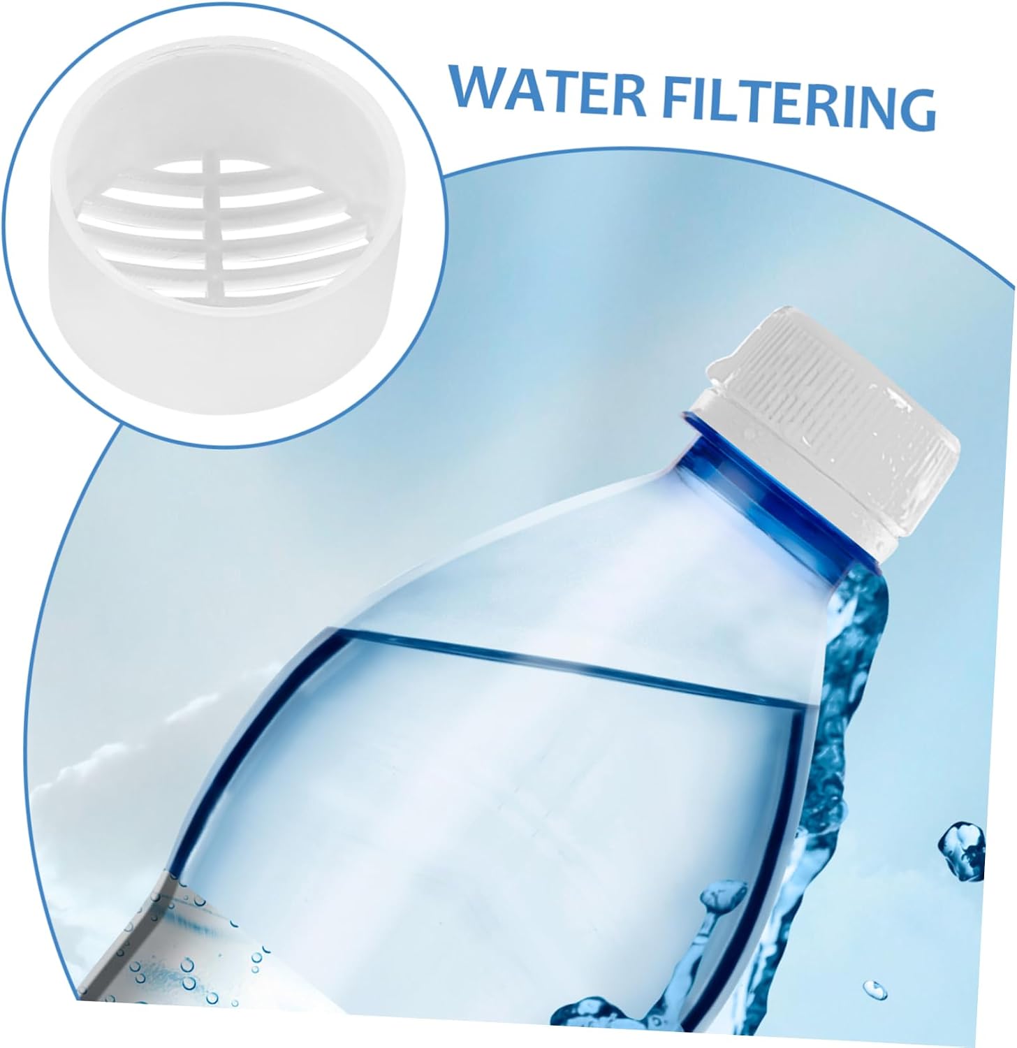 100Pcs Mineral Water Bottle Filters Made From Food-grade PP Material Portable Cold Brew Tea and Juice Strainers for Outdoor Hiking Camping Compatible with Specialized Plastic Bottles