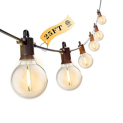 Kawaya Outdoor String Lights 25 FT LED Patio Light with