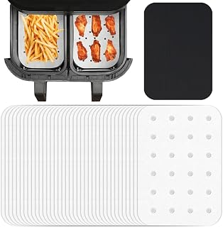 Air Fryer Parchment for Instant Vortex Plus XL 8qt ClearCook Airfryer,Paper Liner Air Fryer Accessories for 2 Basket, Dual Basket, Two Drawer Instant Pot Air Fryer with NonStick Liner