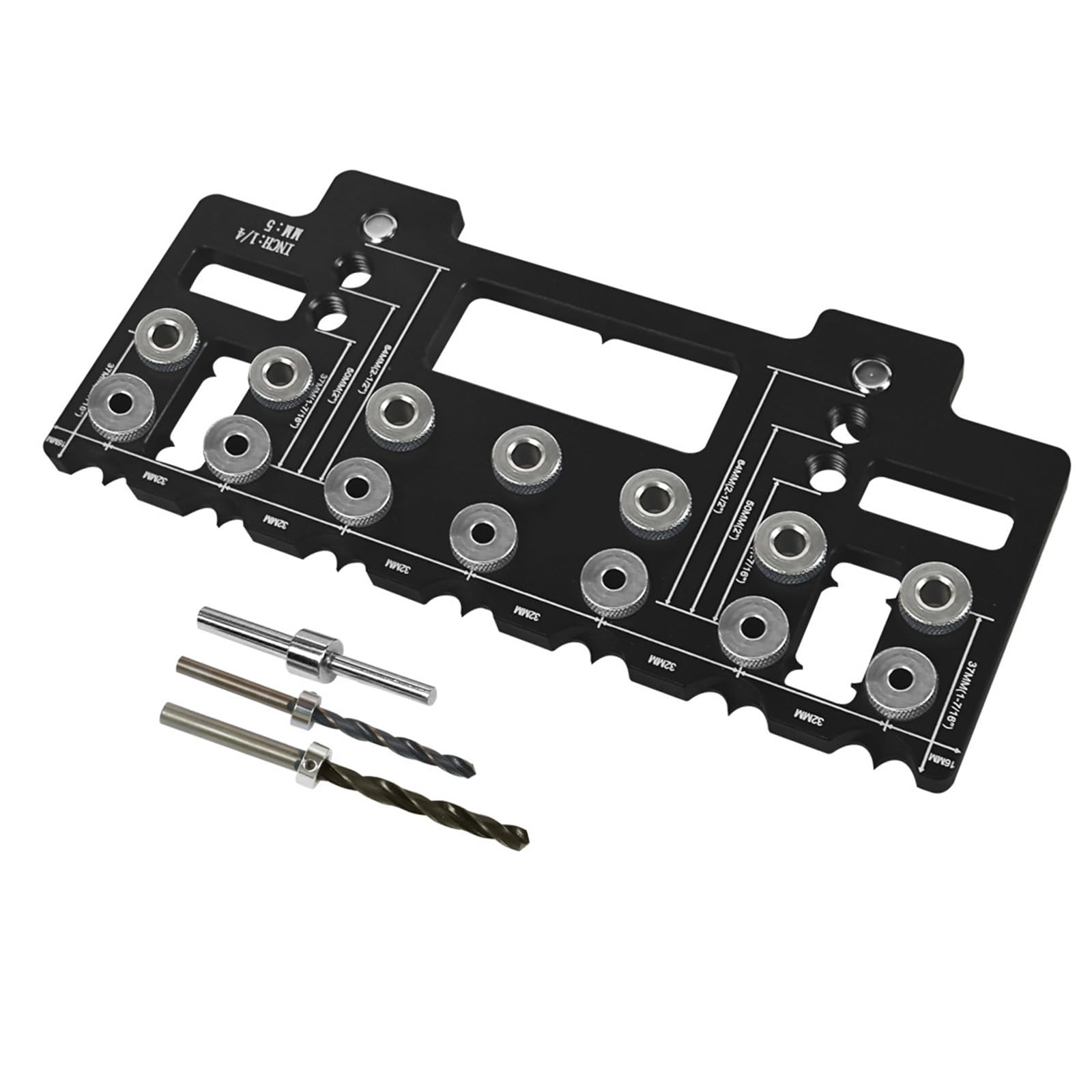 Tsophreniq Black Cabinet Hardware Jig Aluminum Shelf Pin Drilling Templates Woodworking Tool Cabinet Hinges Drill Guide Mounting Templates