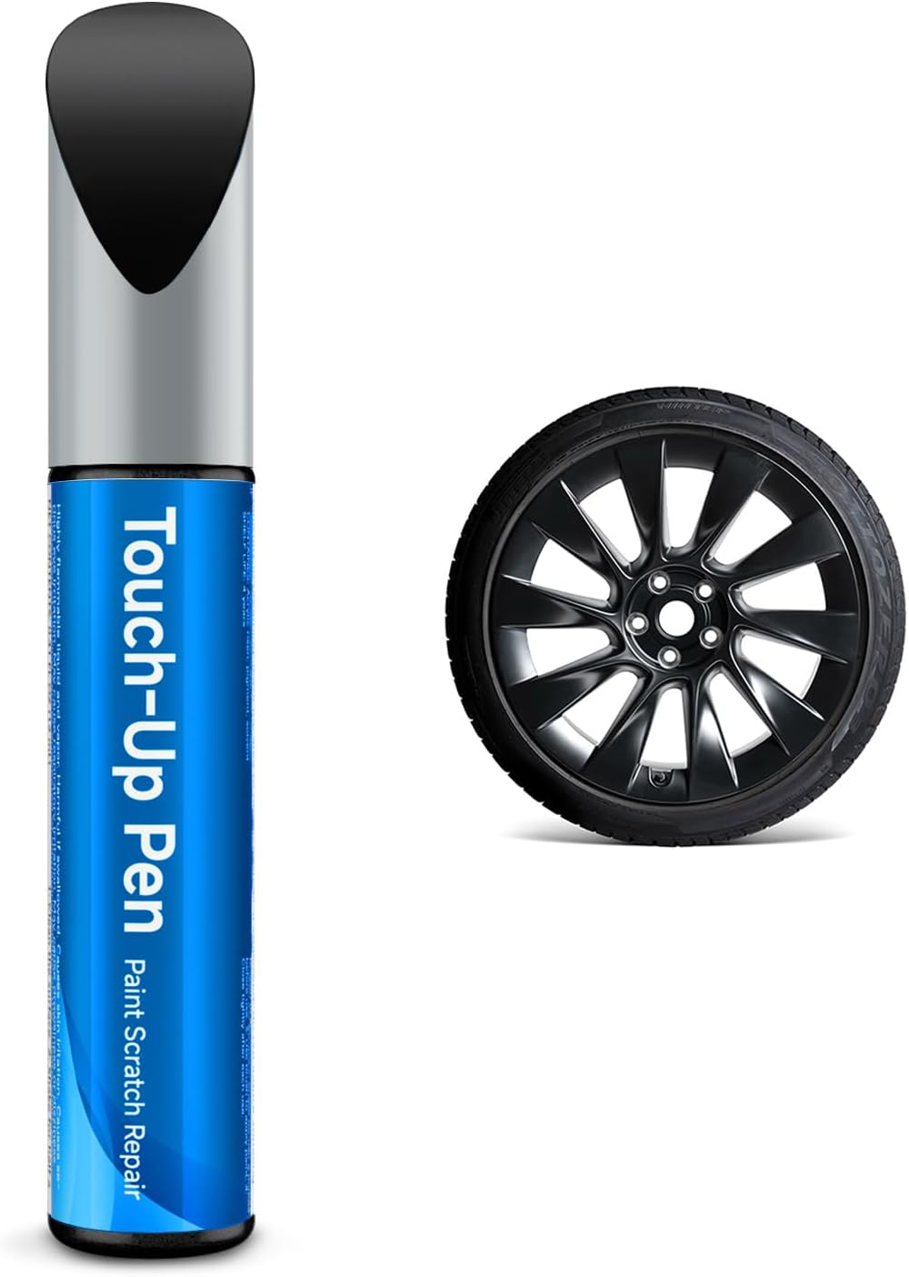 Matte Black Wheel Rims Touch Up Paint for Tesla Model Y 20'' Induction Wheels - OEM Touch Up Paint for Tesla Curb Rash Repair (Matte Black(fits Model Y 20‘’))