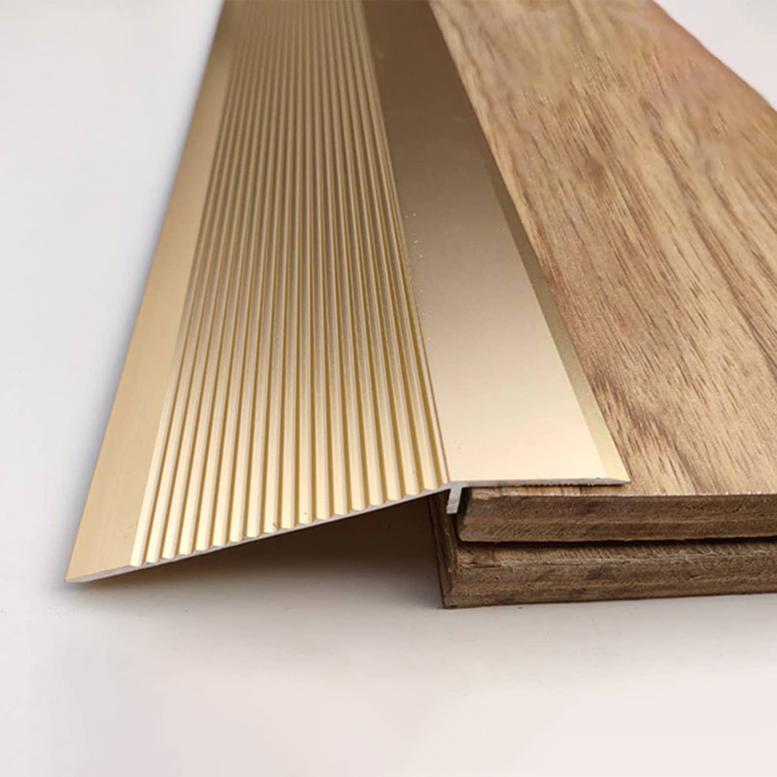 Bande de transition de sol en aluminium doré 10 cm pour seuil de porte