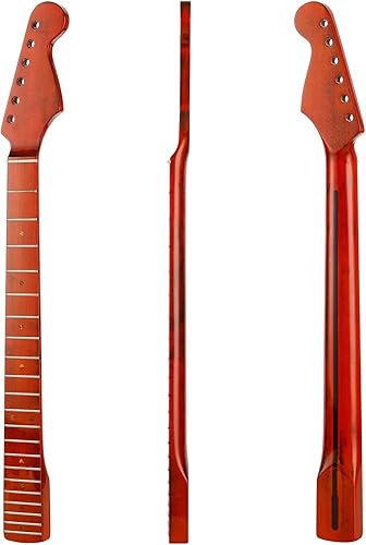 URSKOG Guitarra cuello 21 trastes diapasón de arce para guitarra estilo ST guitarra DIY piezas reemplazo rojo