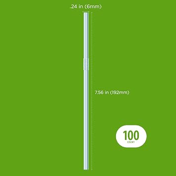 Amazon Basics Disposable Striped Plastic Flex Straws, BPA Free, Food-Safe, 7.5 Long, Assorted Colors, 100 Count