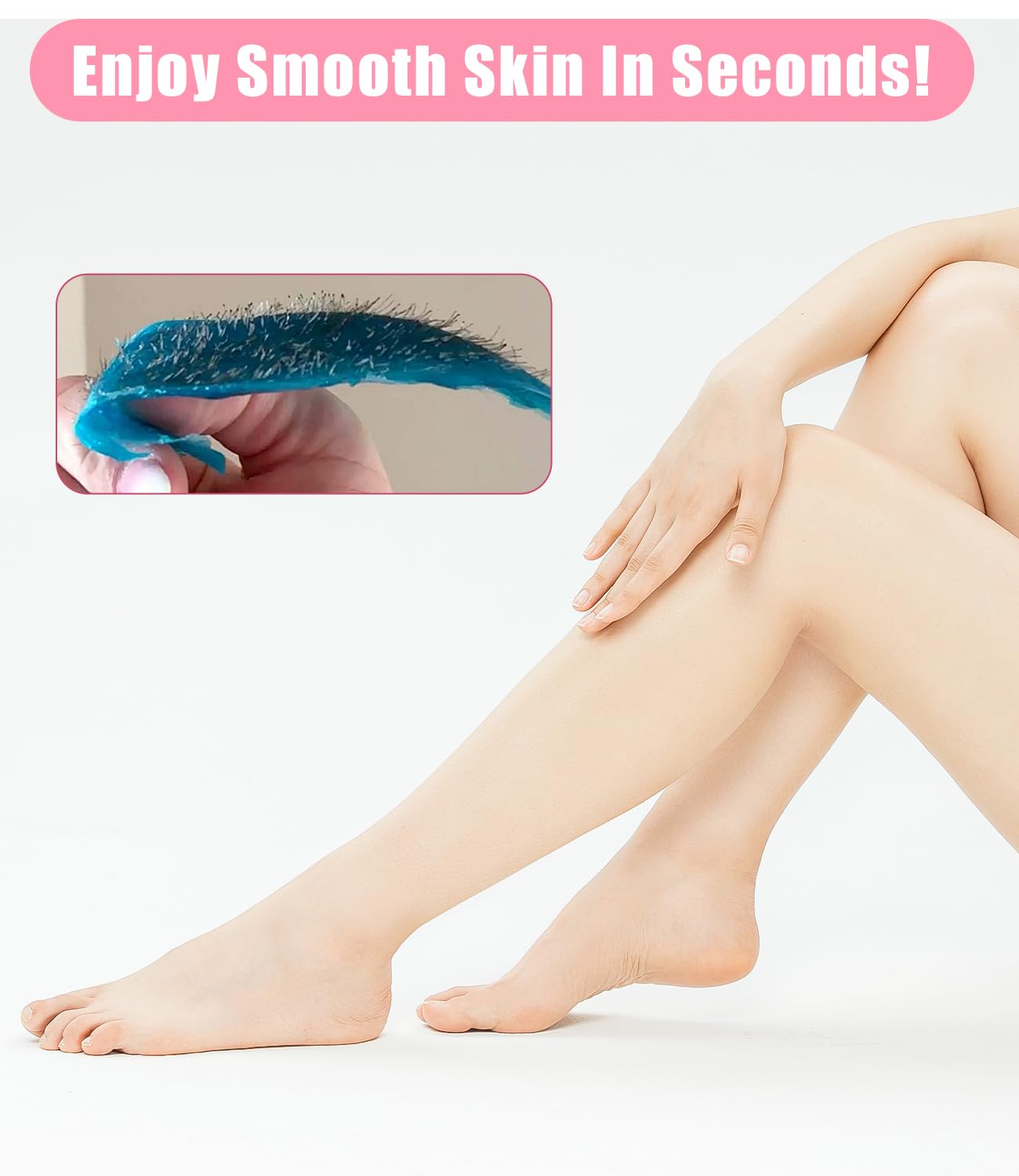 Chauffe cire epilation professionnelle, kit epilation cire 5 paquets de perles d’épilation, 1 bol en silicone et 30 bâtonnets de cire, 10 applicateurs
