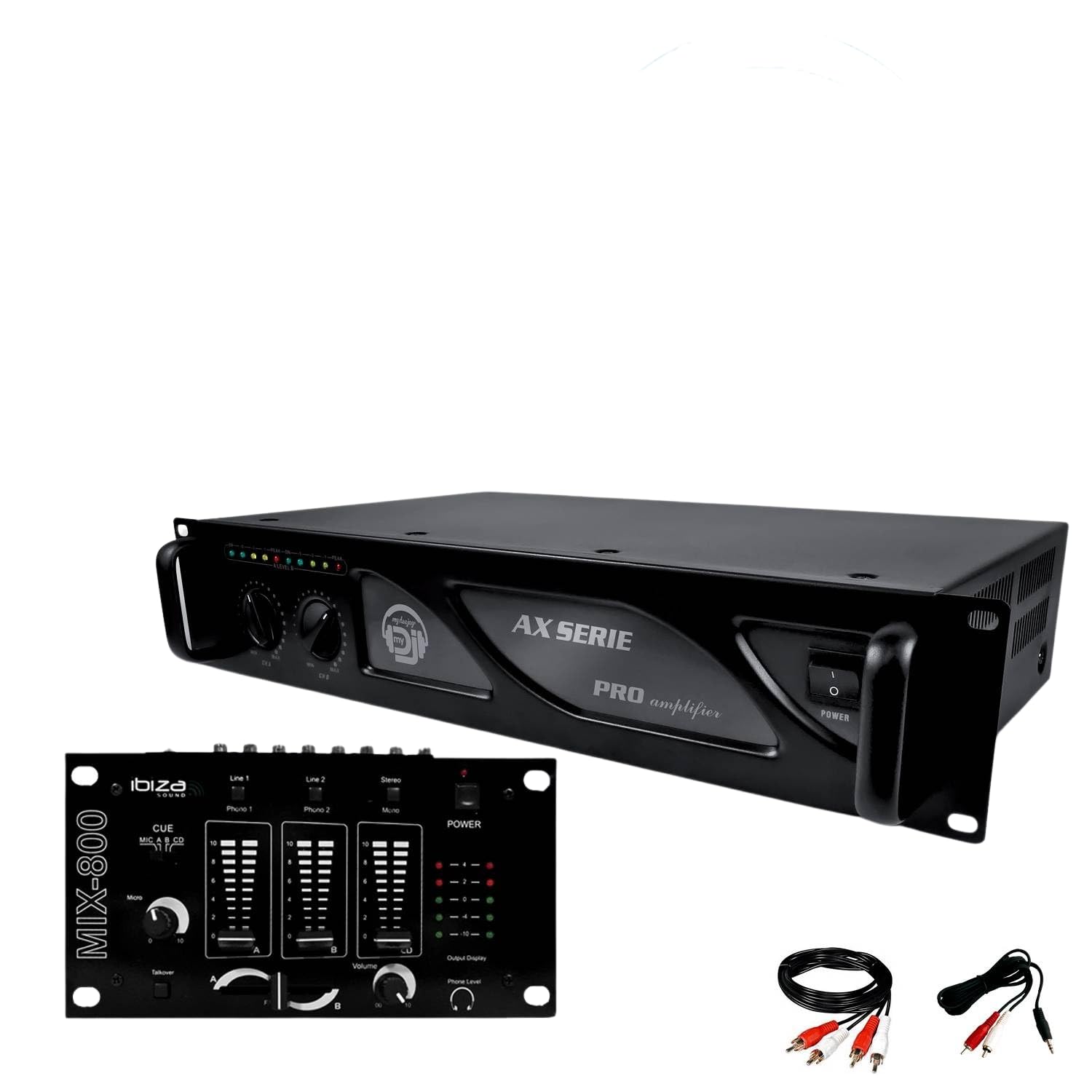 Amplificateur sono 2 x 1000W MY DEEJAY AX-2000 MyDj + table de mixage Dj SONO MIX800 Ibiza