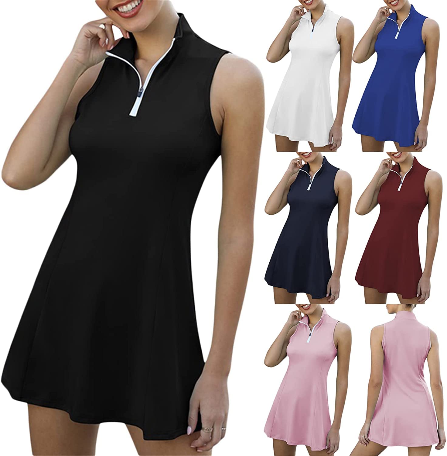 Robe de tennis pour femme avec short intégré et poches