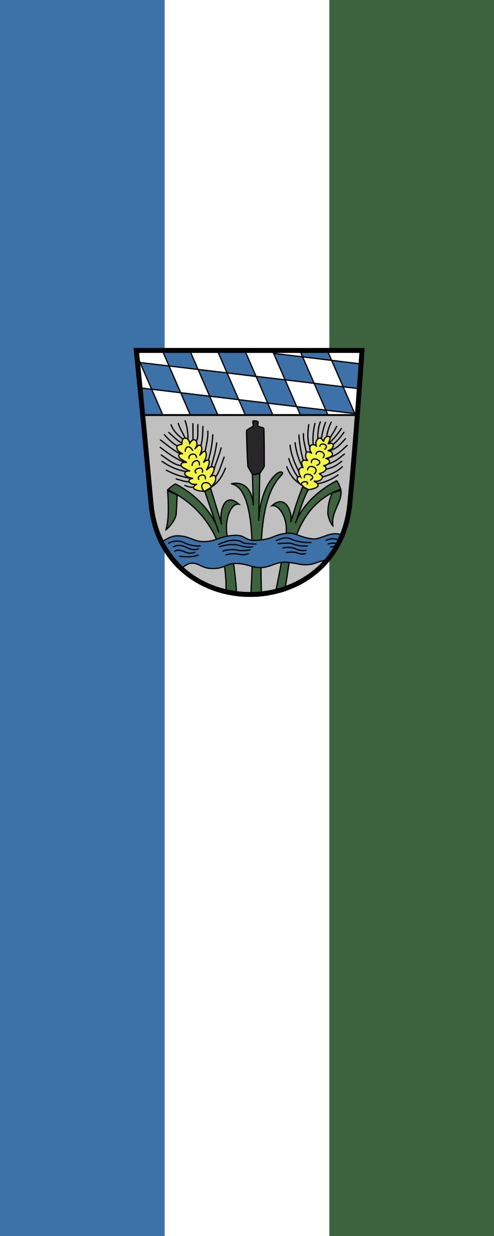 Drapeau Olching format portrait de 300x120cm pour mât extérieur