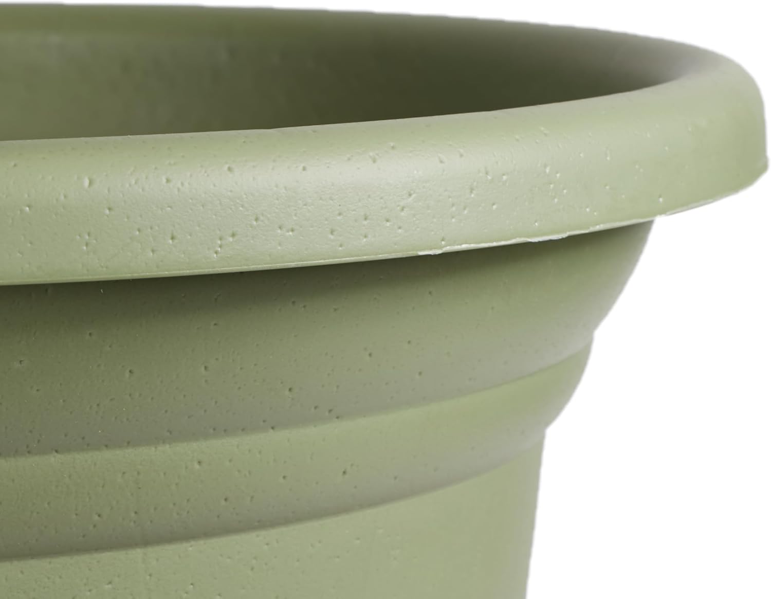 The HC Companies 22 Inch Mojave Round Planter - Large Premium Decorative Plastic Plant Pot with Stone-Look for Indoor Outdoor Use, Seafoam