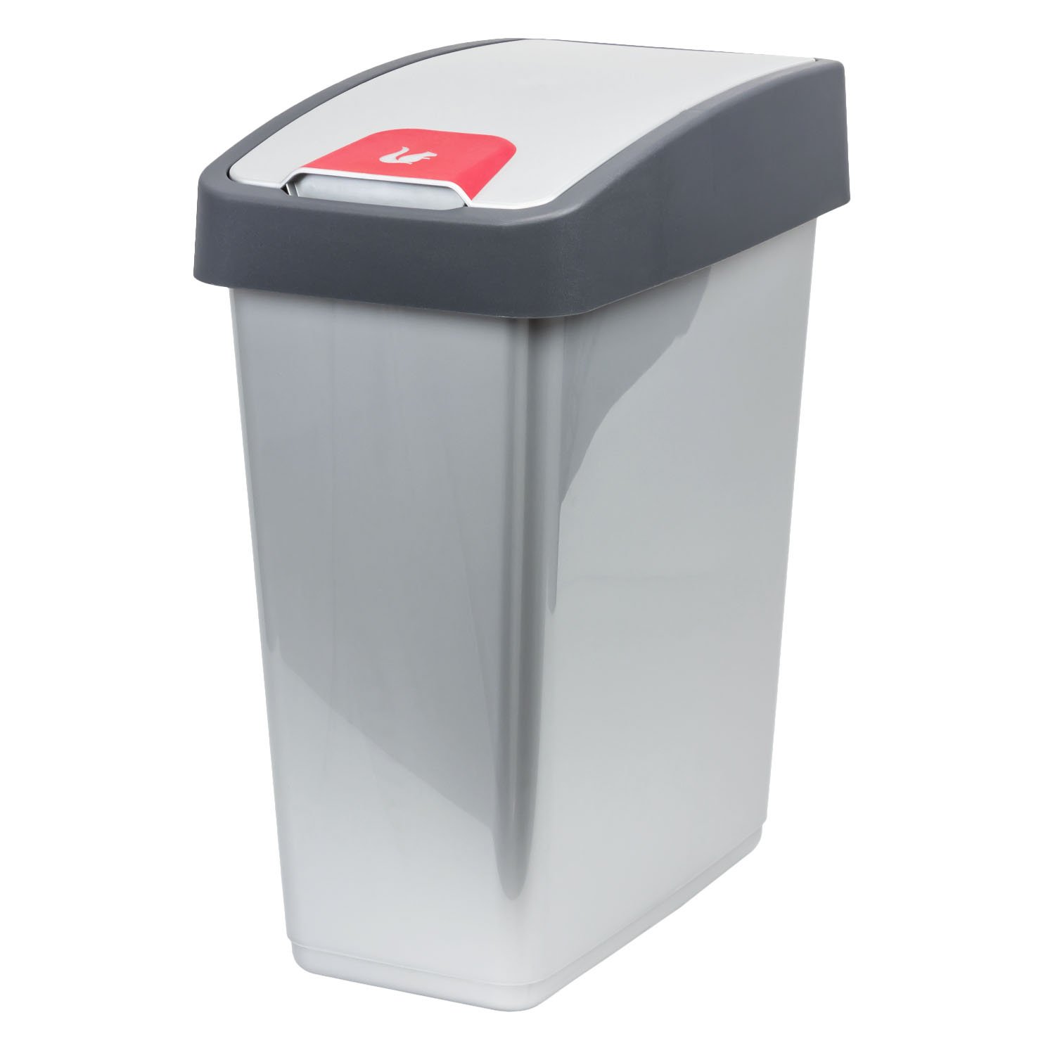 Keeeper Premium Waste Bin With Flip Lid 45 LitreSilver from B&Q