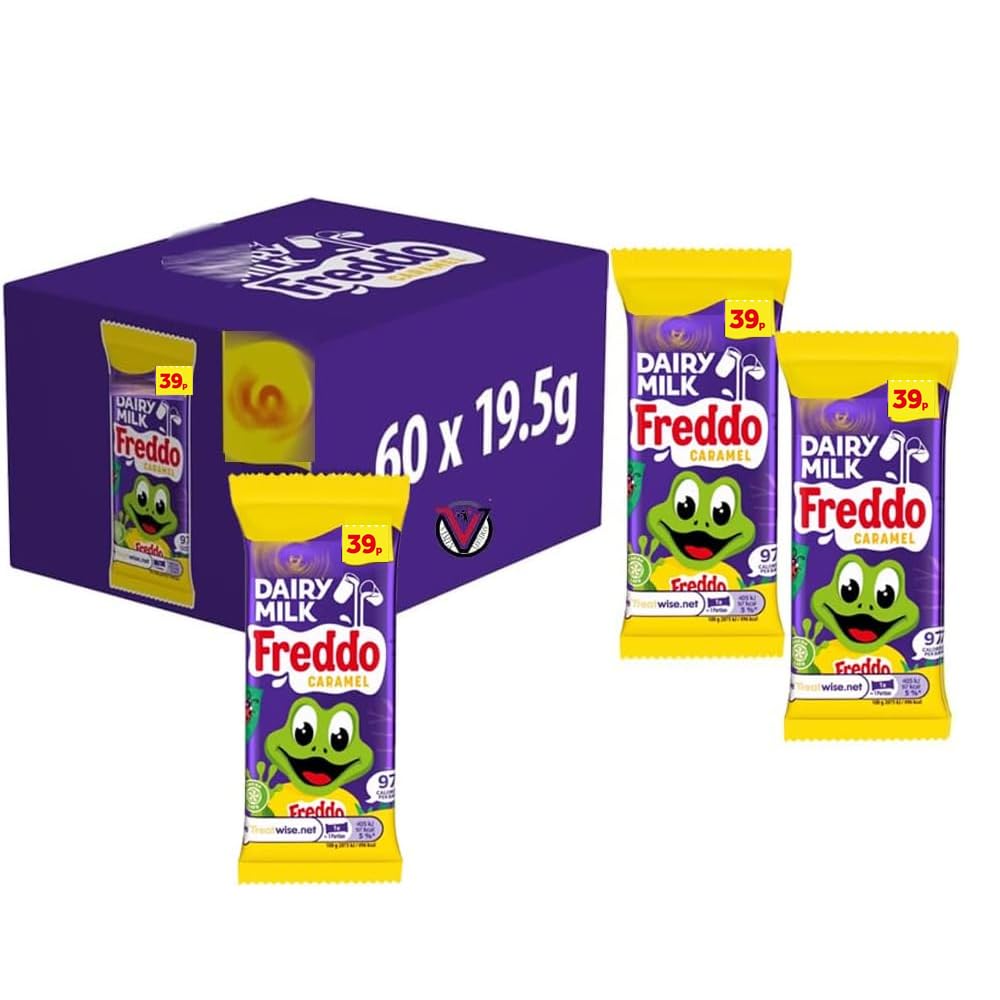 Dairy Milk Freddo Caramel Chocolate Bar 19.5g x 60 Bars 39p PMP - Full Box | VIMIX