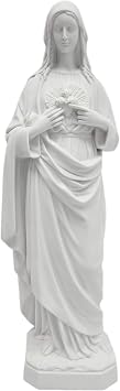 25" Immaculate Heart of Mary Italian Catholic Religious Statue Sculpture Made in Italy Indoor Outdoor Garden