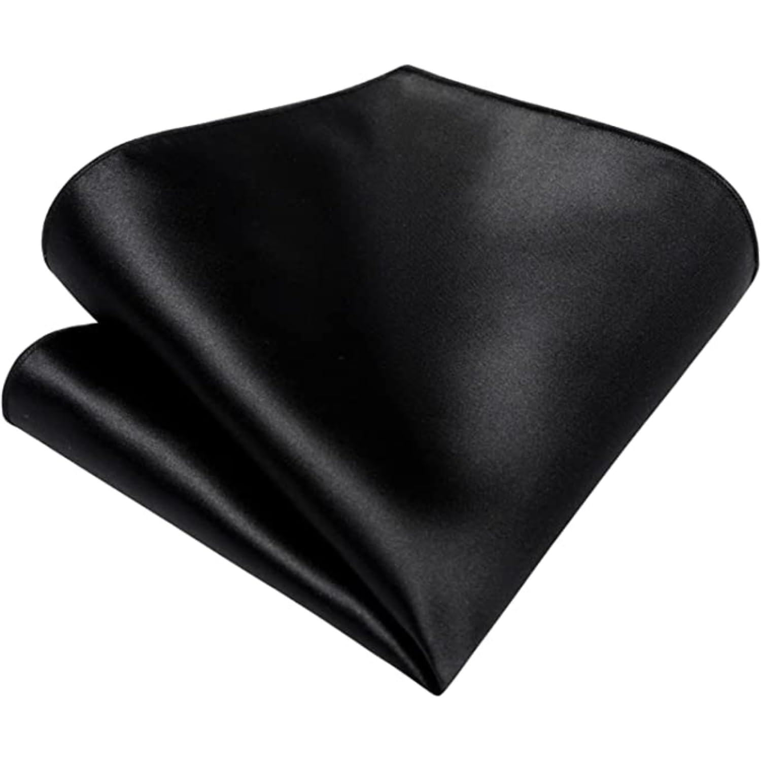voici France Men's Pocket Square handkerchief soiled and Paisley Self-Design Satin Free Size (Black)-picture-35