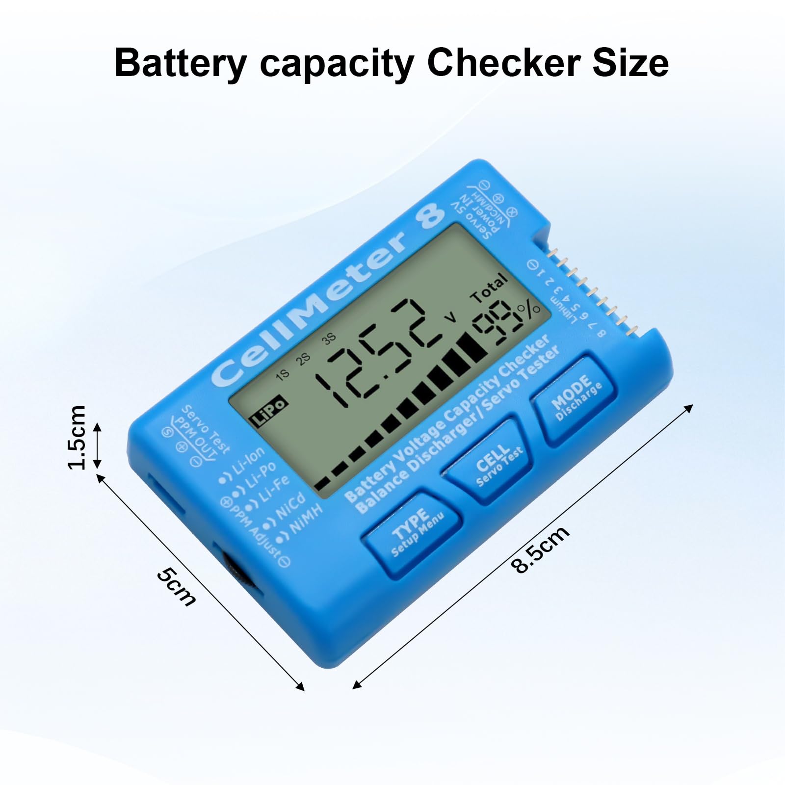 AYWHP RC 8 testeur de capacité de batterie numérique avec écran LCD pour LiPo Life Li-ION Nicd NiMH