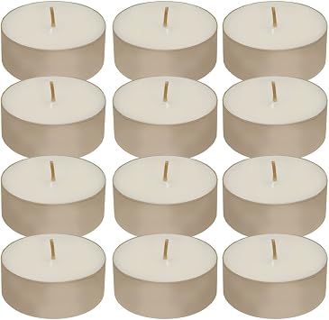 LumaBase Extra Large Tea Light Candles - Set of 12