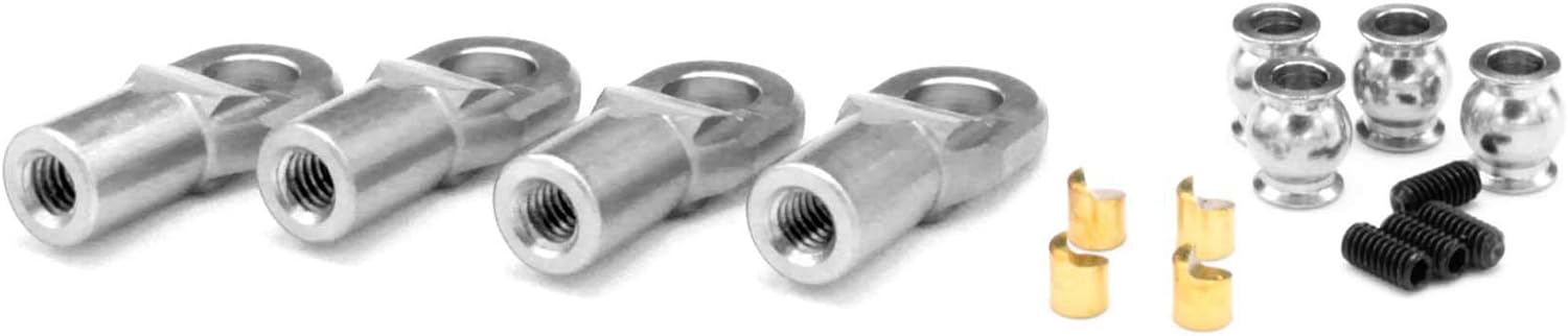 Vanquish Products Machined Rod Ends Clear - Straight M4 VPS08501 Electric Car/Truck Option Parts