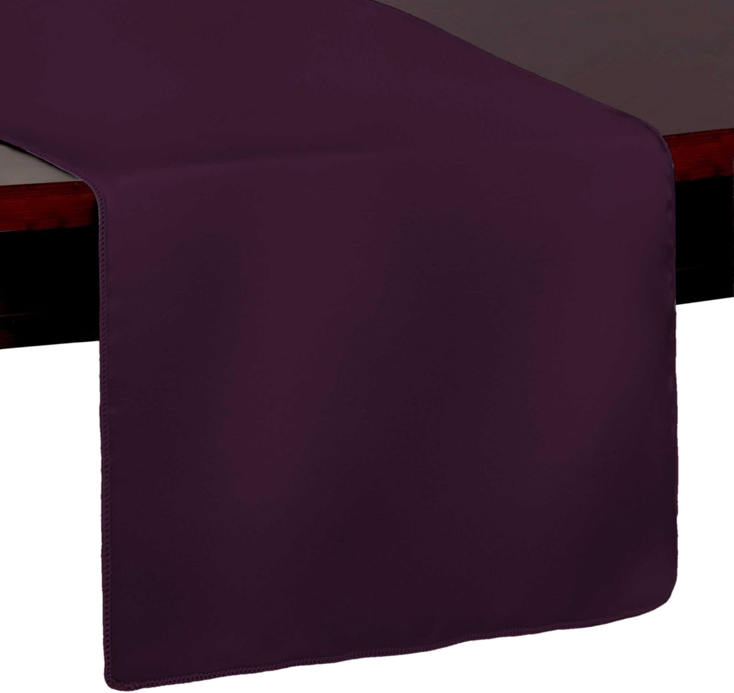 Ultimate Textile Bridal Satin 14 x 108-Inch Table Runner Aubergine Eggplant Purple