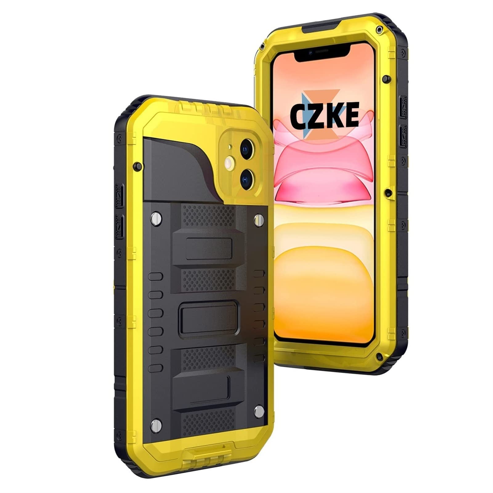 Étui imperméable pour iPhone 11 CZKE antichoc intégral jaune