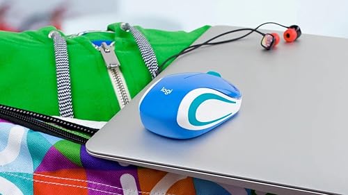 Miniatura 7 de Mini mouse inalámbrico M187, mouse portátil de tamaño de bolsillo para portátiles, color azul (renovado)