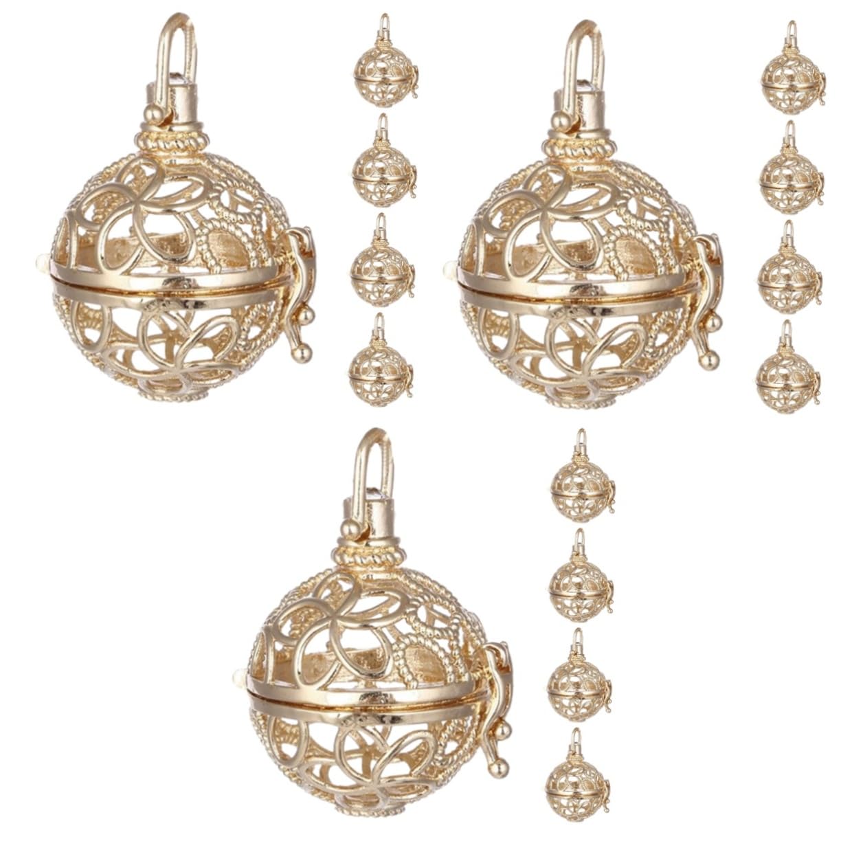 GALPADA 15piezas Colgante Difusor De Aromaterapia De Locket De Esencial Hueco Color Dorado Para Perfumes y Mezclas Aromáticas Diseño Único y Personalizable