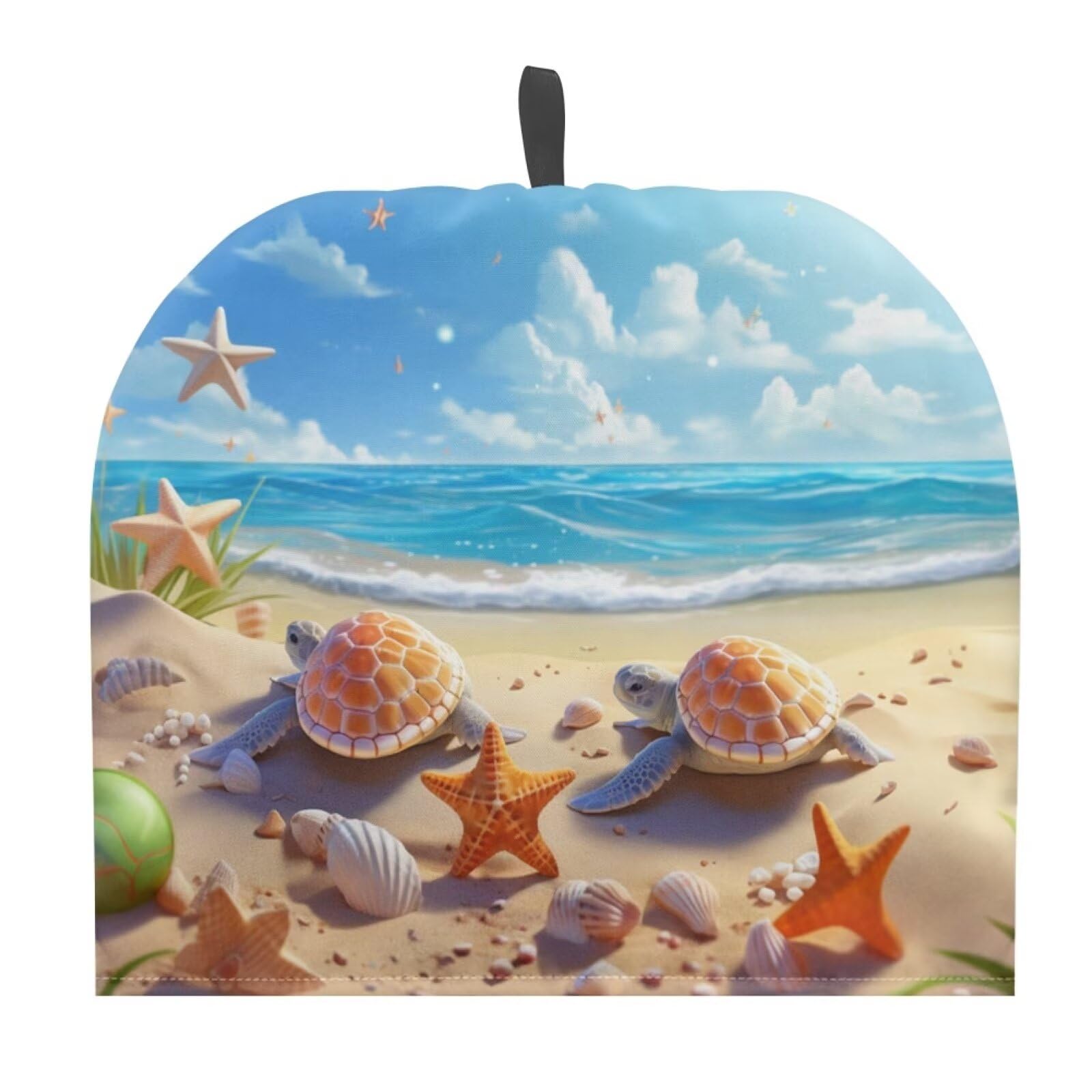 Gongbawa Sea Turtle Tea Cozy for Teapot Insulated Teapot Cozy Tea Cozies Keeping Warm Tea Pot Cover Kettle Quilt for Kitchen Home Decor Starfish Shell