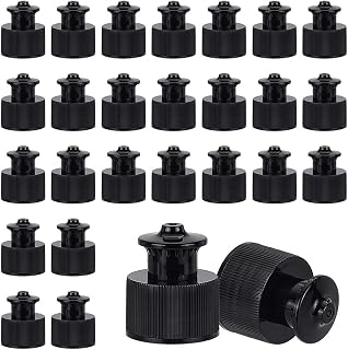 OLYCRAFT 100Pcs 24/410 Black Plastic Push Pull Replacement Caps 24mm Inner Diameter Twisted Sport Bottle Lid 1x1.2 Inch Plastic Water Bottle Cap for Water Bottle Replacement Tops Sport Bottle Lid