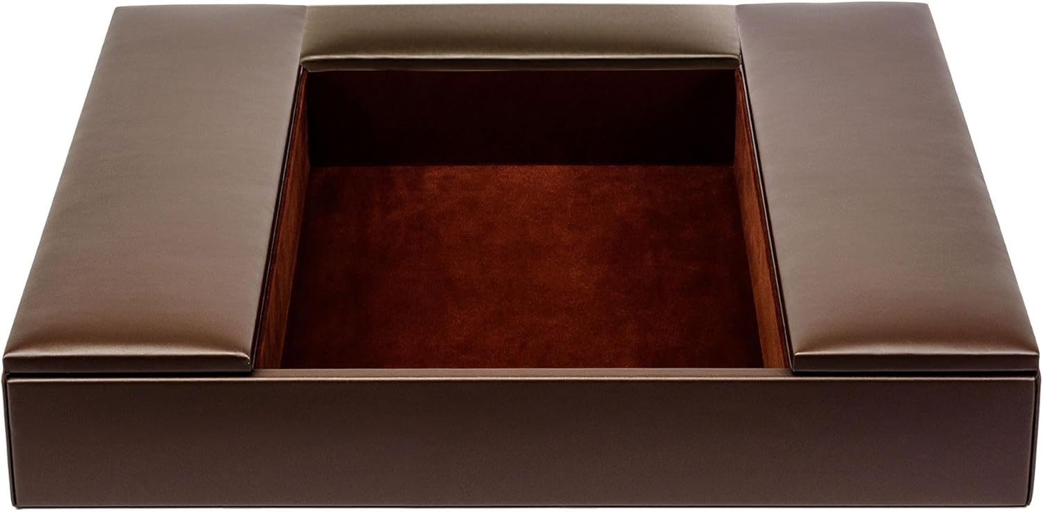 Dacasso Classic Chocolate Brown Leather Enhanced Conference Room Organizer