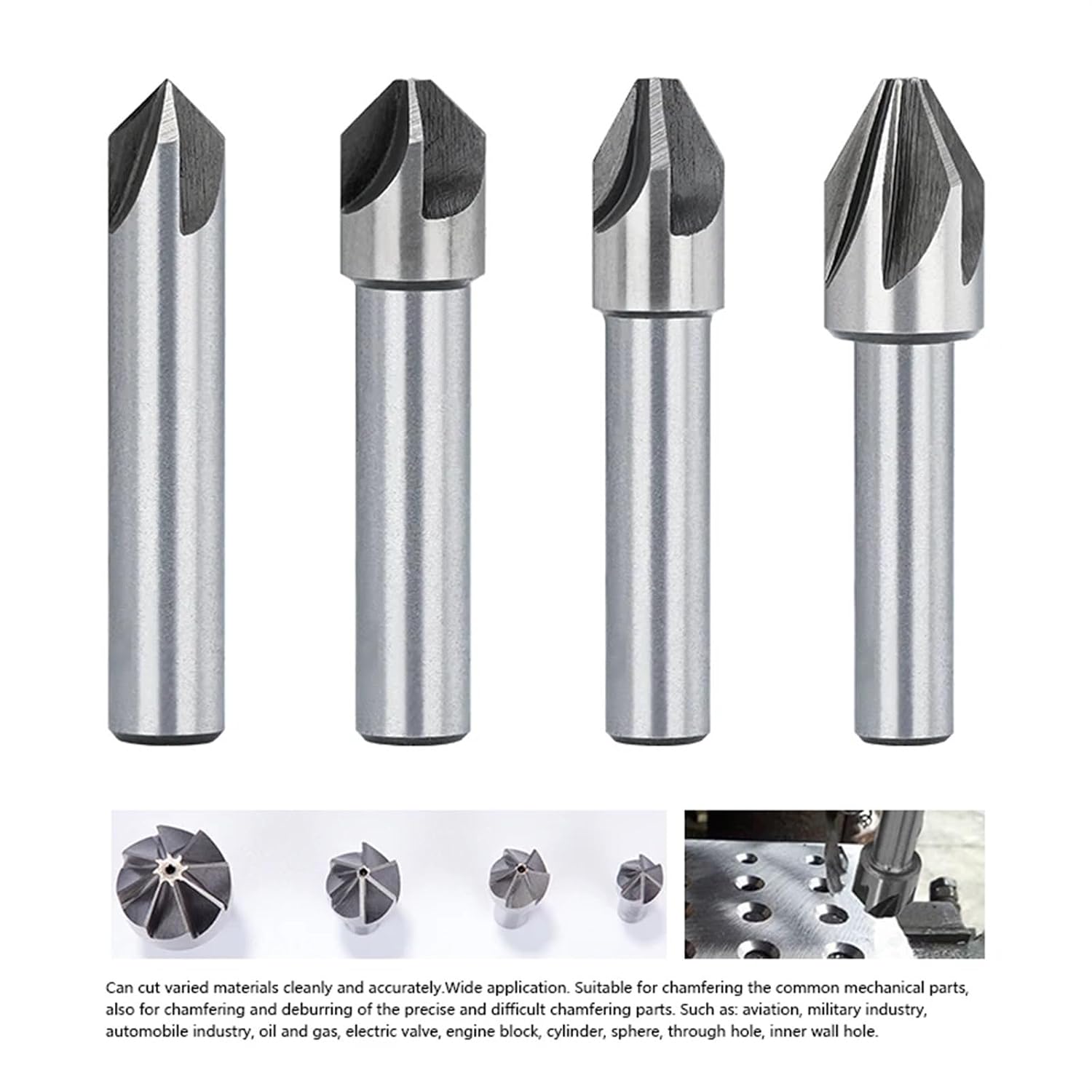 HSS Steel Chamfering 4/6/8/10/12/14/18mm 60/90 Degrees Countersink Drill Bit Metal Chamfering Drill Hole Cutter 1Pcs(8X60D)