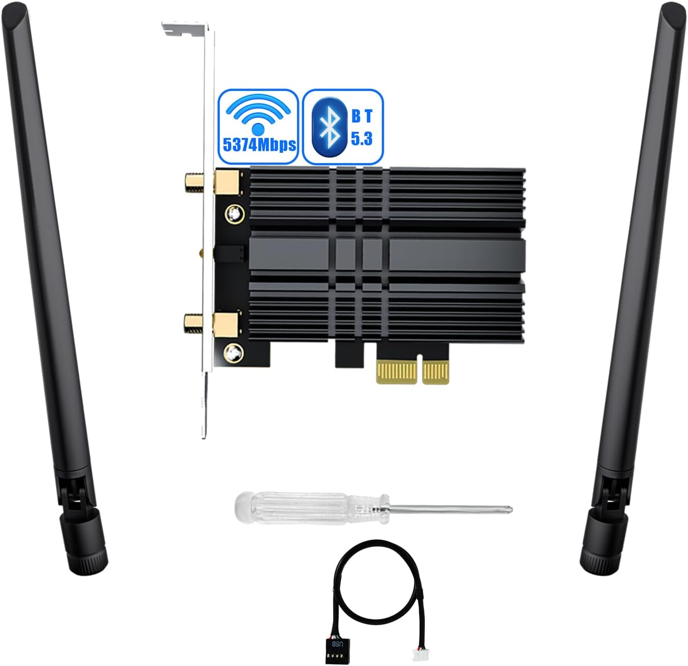 New 2024 WiFi Card for Desktop PC,AX210NGW PCIe WiFi Card-WiFi 6E,WPA3,Bluetooth 5.3,802.11ax with MU-MIMO,OFDMA,Dual Band for Desktops,Supports Windows 11, 10 (64bit) Only