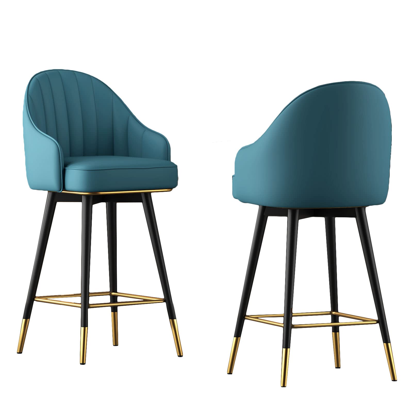 Tabourets de bar pivotants lot de 2 en simili cuir capitonné