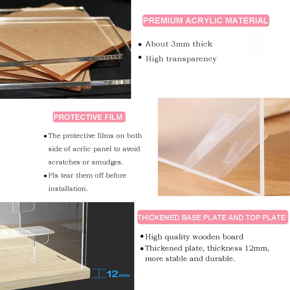 Vitrine pour Collection, 5 Niveaux Vitrine Acrylique Transparente avec Porte et Marches, Plexiglas Boite de Rangement Anti-Poussière pour Funko Pop, Figurines, Maquette, 32x30x32,5 cm