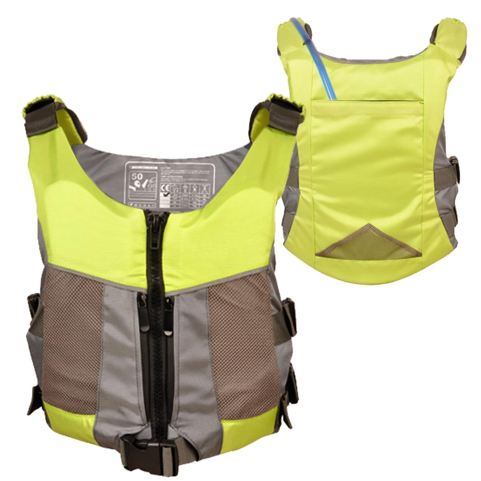 Schwimnweste Unisex Hoher Auftrieb Tragbar Netztaschen Wasserbeutel Verstellbare Passform für Fliegenfischen Paddleboard Surfen Wassersport