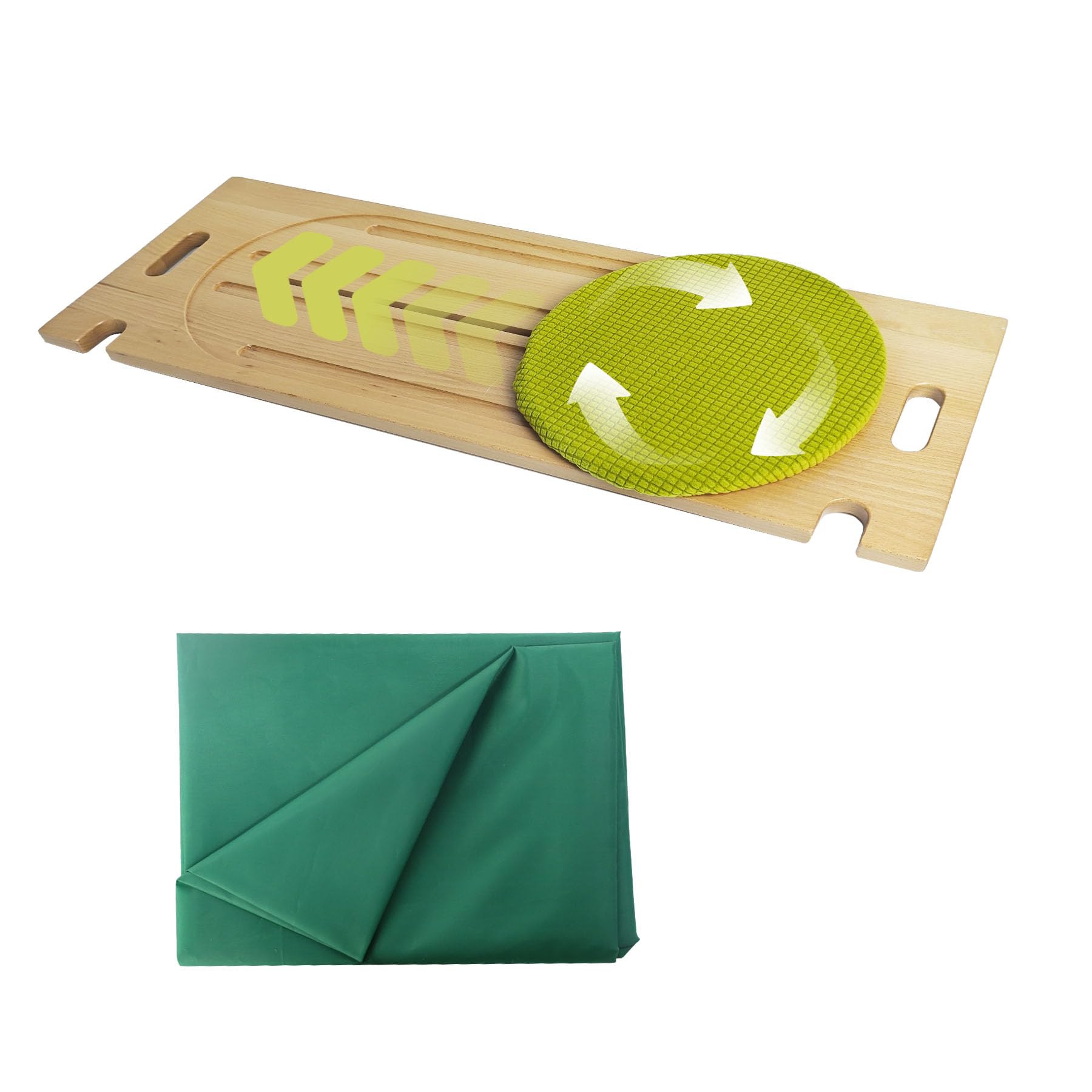 Photo 1 of Slide Transfer Board with Track Pulley Turntable-Include Slide Sheet, Safe and Effortless Assist for Seniors and Rehabilitation Users, Wheelchair to Bed/Toilet/Car/Chair, 31.5" x 11.2" x 1.4"
