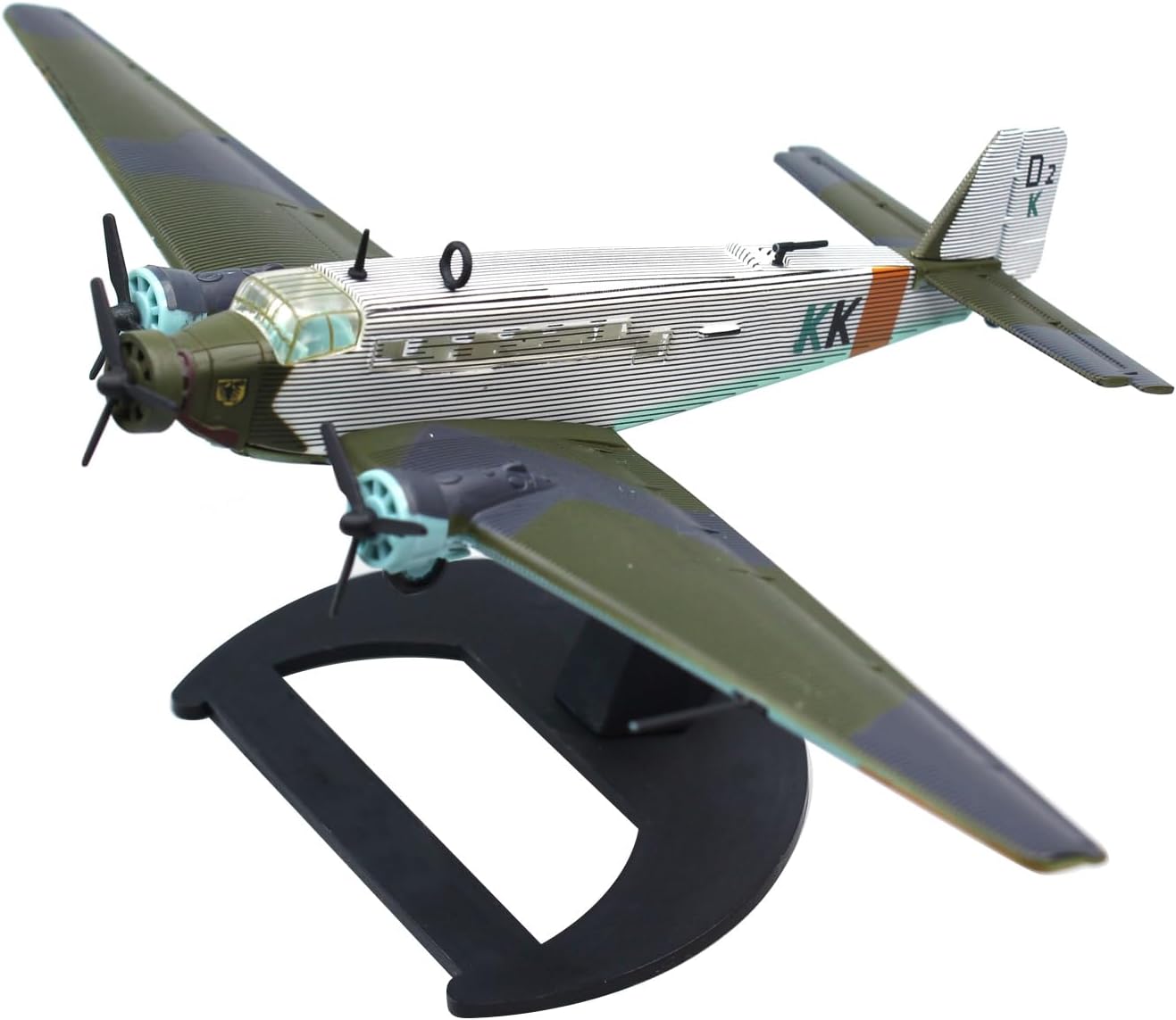 Alloy WWII German Luftwaffe Junkers Ju-52/3M Transport Aircraft Model 1:144 Scale, Alloy Aircraft for Collection Displaying
