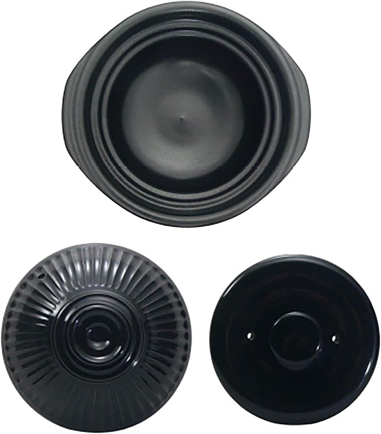 Suzuki Kitchen Studio Panda Shokudo Rice Pot, Earthenware Pot, 2 Cups, Approx. 0.4 gal (1.2 L), Black, 9100-0010, φ7.7 x 5.9 inches (19.5 x 15 cm)