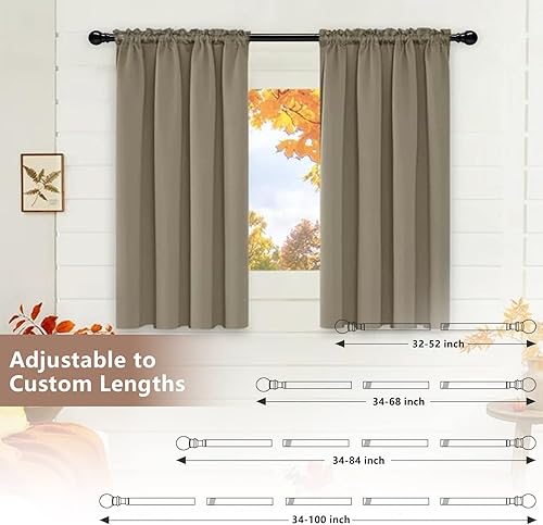 Miniatura 3 de Barra de cortina negra para ventanas de 32 a 66 pulgadas, barra de cortina ajustable con soportes, barra de cortina resistente de 1 pulgada para