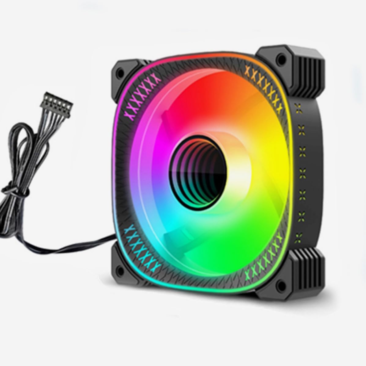 Yardwe Set de Ventiladores de Refrigeración Argb para Caja de PC con Controlador, Silenciosos Instalación Fácil, Adecuado para Decoraciones en Celebracion Verano en Salas Gaming