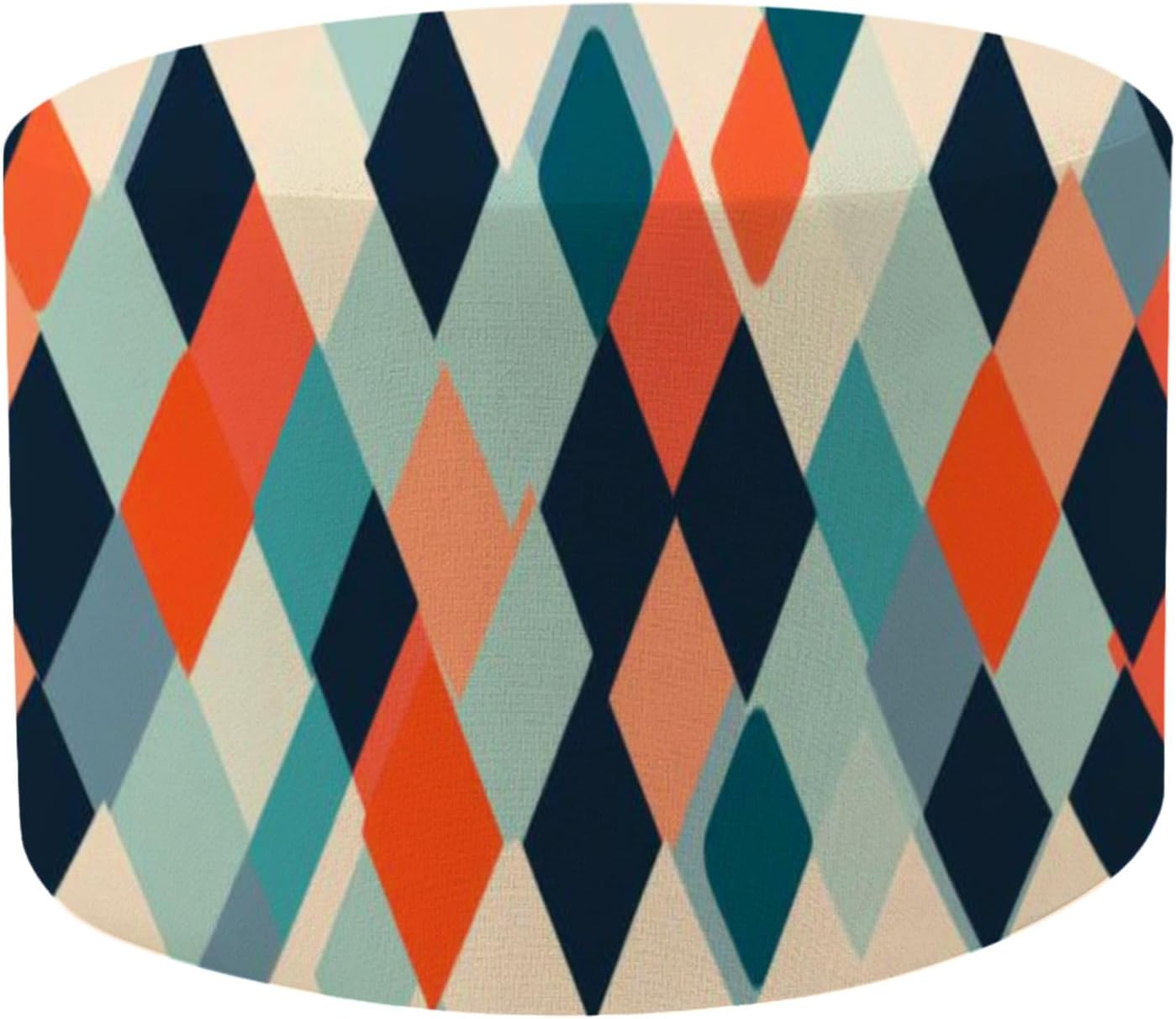 Round Pouf Ottoman Bright triangle seamless pattern Abstract geometric mid century Foot Stool Foot Rest Floor Stool Bean Bag Chair Cotton Linen Removable Indoor Outdoor for Living Room Bedroom