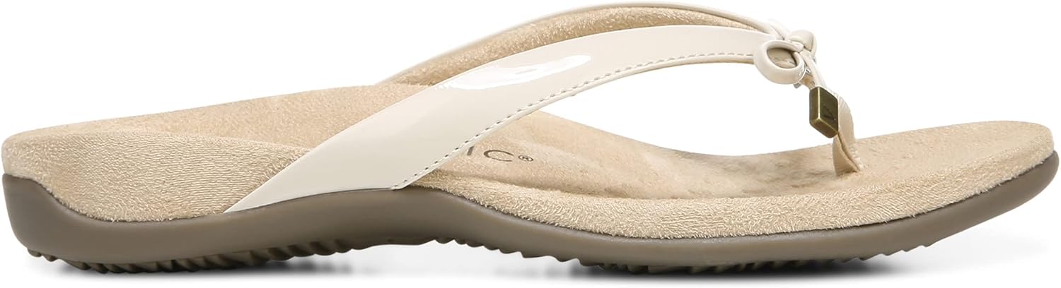 Vionic Women's Rest Bella Toe Post Sandal- Supportive Ladies Orthotic Sandals that include Three Zone Comfort with Arch Support- Flip Flop for Ladies, Medium and Wide Width Size 5-12, Cream, 4 UK - Image 6