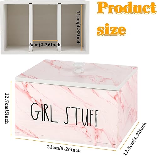 Miniatura 9 de Soporte de tampón para baño con divisores móviles, contenedor de almacenamiento de tampón de tiburón, semana con tapa, caja de contenedor de