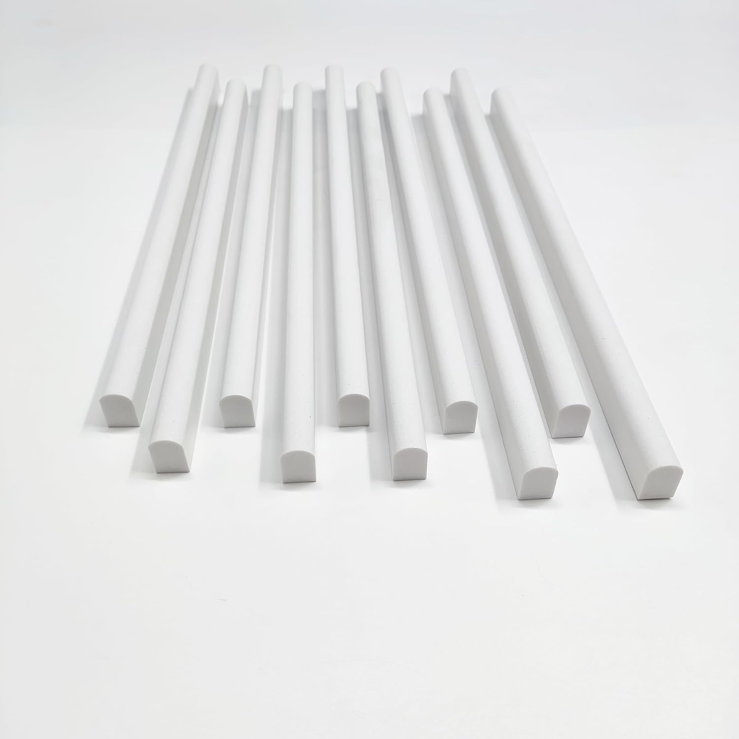 10 Pcs White Marble Pencil Tile, 12 Inch Edge Trim Polished for Bathroom, Backsplash, Kitchen, Shower