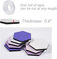 Vista 5 de LAJAR 8 piezas de azulejos de tablero de anuncios de fieltro hexagonal, azulejos de pared de tablero de pines autoadhesivos de fieltro para fotos