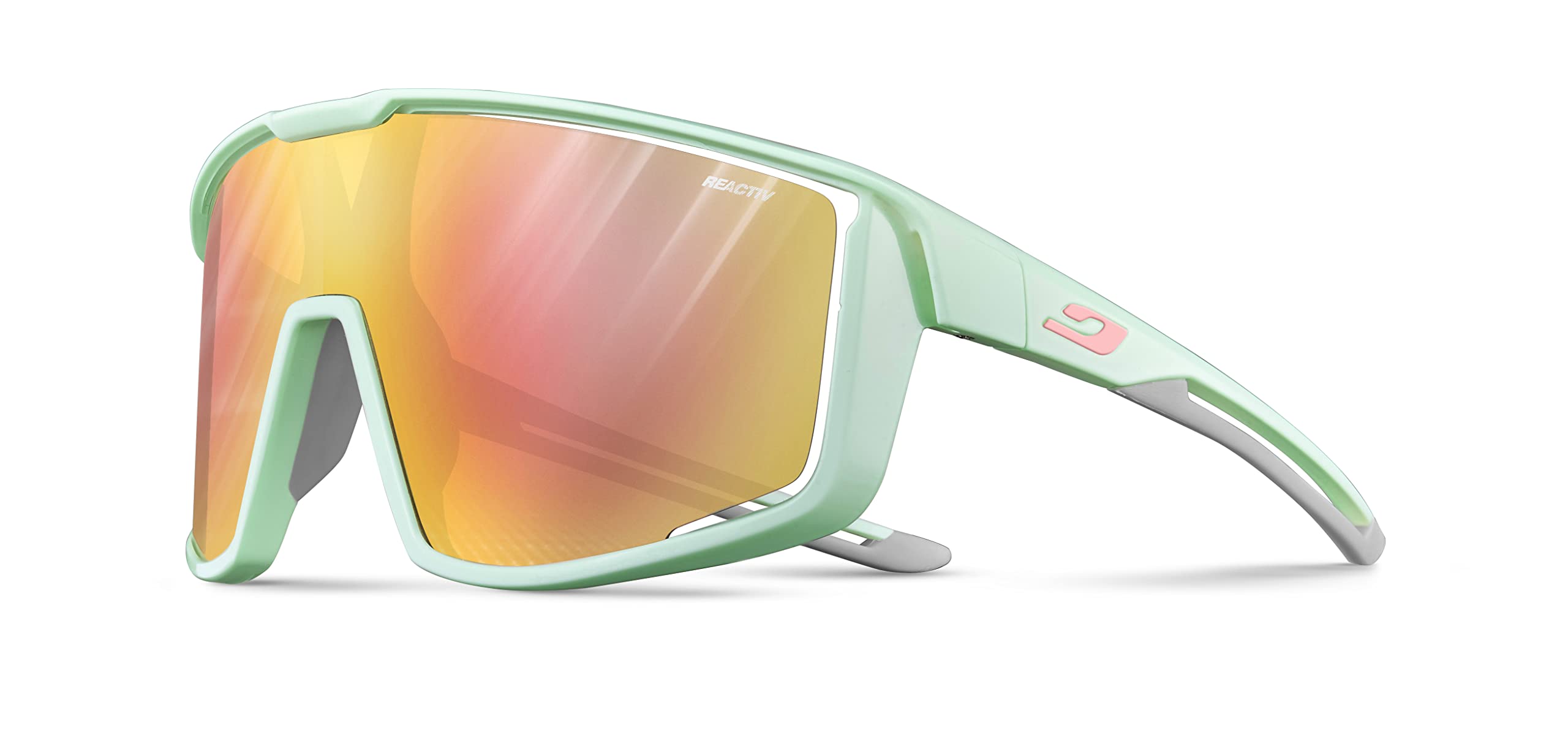 Julbo Fury Okulary przeciwsłoneczne, Miętowy/Jasnoszary/Różowy, Jeden rozmiar Unisex Dorosły, Wielobarwna, rozmiar uniwersalny