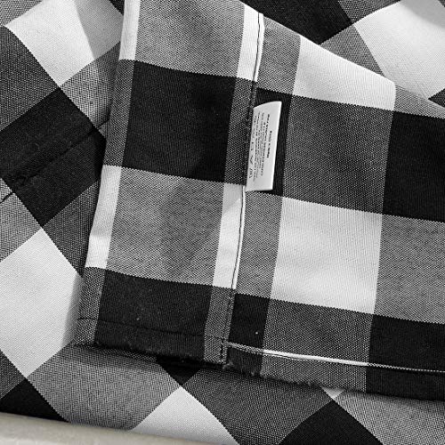 Vctops Black And White Buffalo Check Tie Up Curtains Farmhouse Thermal Insulated Window Adjustable Balloon Curtain Shade For Small Window (24" X 47", Black) #TOP6