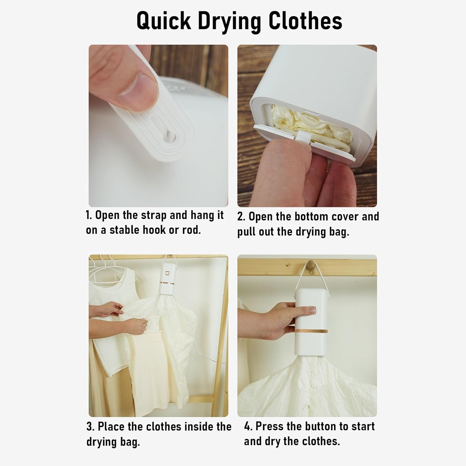 Ejoyous Portable Clothes Dryer, Mini Laundry Dryer with Built in Drying Bag for Underwear Socks Bibs Travel Home Use