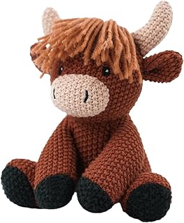 Crochet Cow - Highland Cow For Womens - Crochet Animals, Cute Çow Desk Decor | For Him Her Couple Girlfriend Boyfriend Kids Desk Bookshelf Home Party Favors Women Men